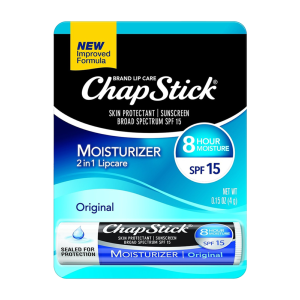 Chap Stick Original 2 in 1 Lip Care Moisturizer with SPF 15, Skin Protectant 0.15 Oz