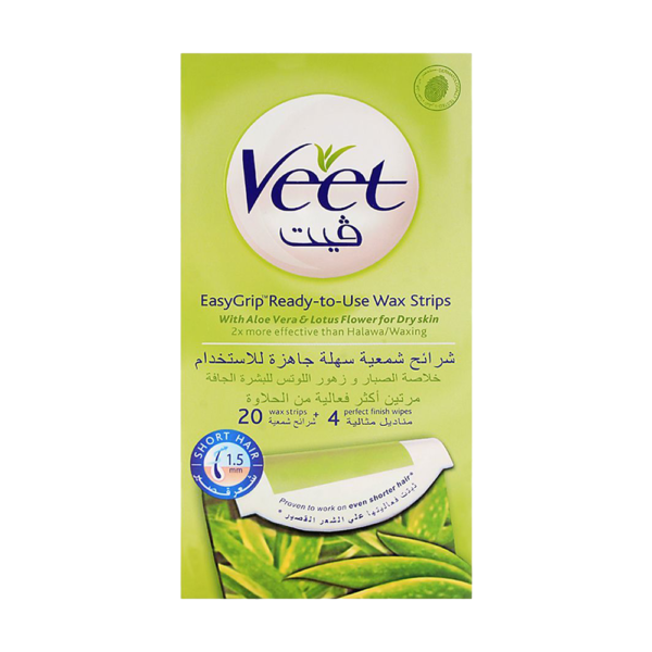 Veet Wax Strips With AloeVera & Lotus Flower For Dry Skin