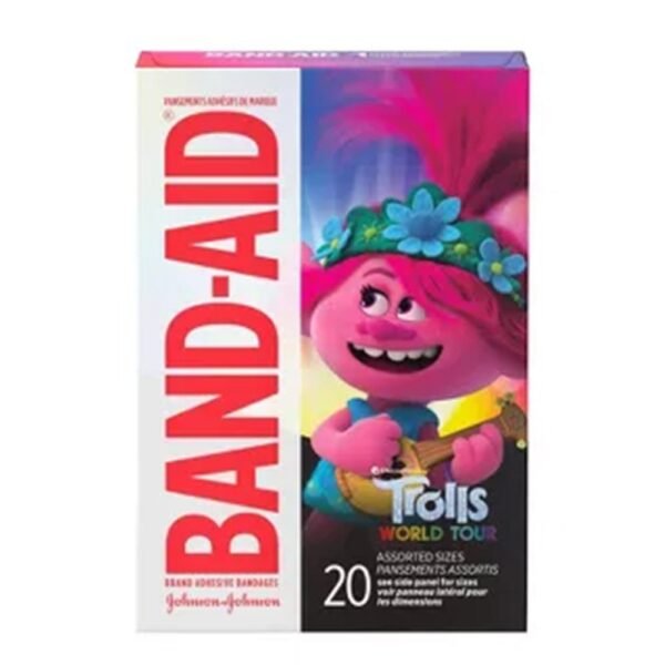 Band-Aid Trolls Kids Adhesive Bandages Assorted Sizes 20 count