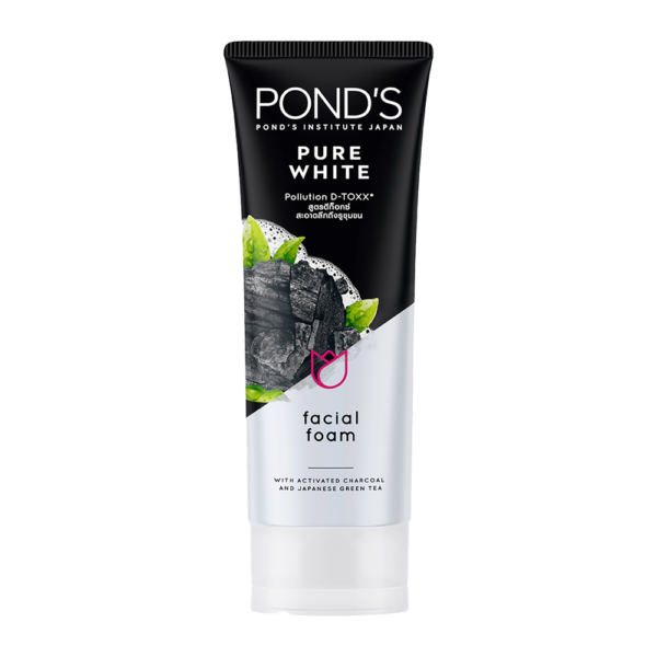 Ponds Pure White Facial Foam With Activated Charcoal And Japanese Green Tea