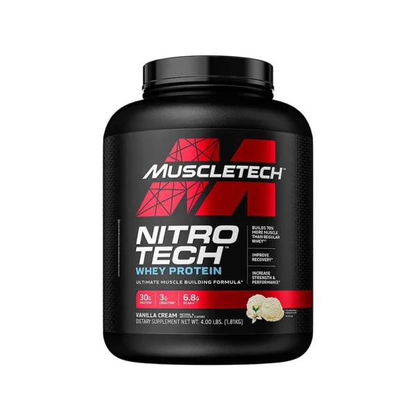 MuscleTech, Nitro Tech, 100% Whey Protein, Vanilla Cream, 4.00 lbs (1.81Kg)