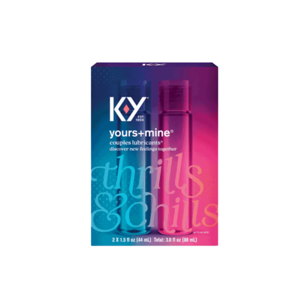 KY Yours + Mine Couples Lubricants Personal Thrills And Chills, 2 X 1.5 FL Oz