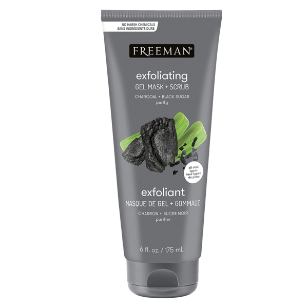 Freeman Exfoliating Gel Facial Mask and Scrub, Charcoal + Black Sugar Purify 6 fl oz