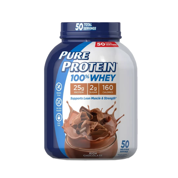 Pure Protein 100% Whey Protein Powder, Rich Chocolate, 25 g Protein