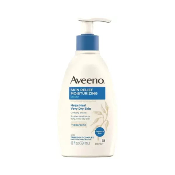 Aveeno New look Skin Relief Moisturizing Lotion Helps Heal Very Dry Skin Therapeutic 12 Fl Oz 345ml