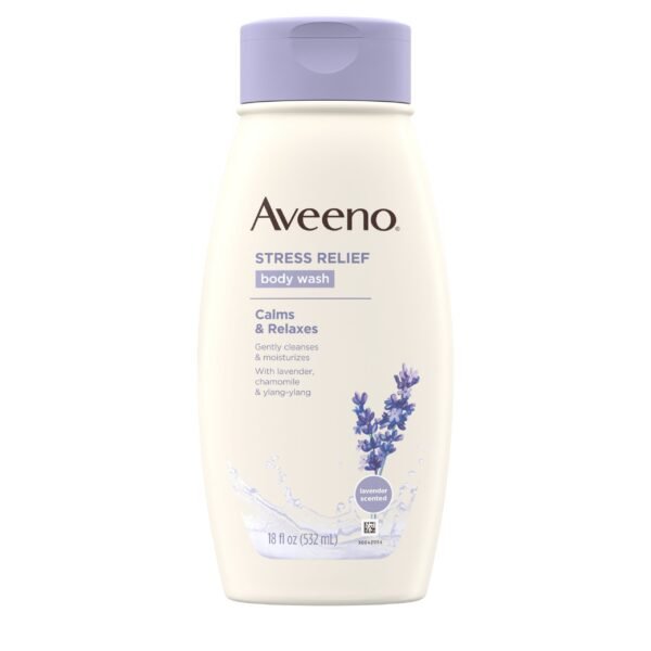 Aveeno Stress Relief Body Wash Calms & Relaxes, Gently Cleanses & Moisturizes 18 Fl. Oz