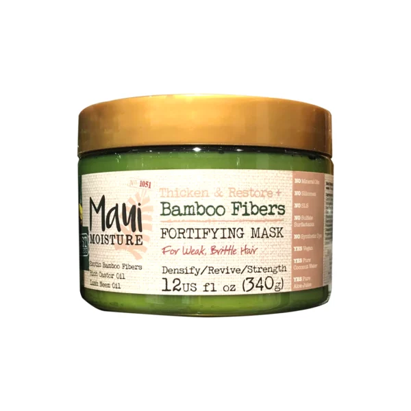 Maui Moisture Bamboo Fibers Fortifying Mask Thicken & Restore For Weak Brittle Hair 12 FL.OZ (340g)