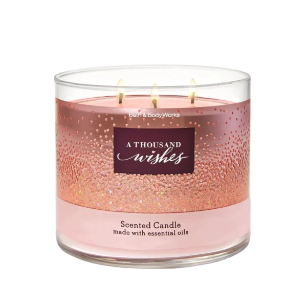 Bath & Body Works 3-Wick Candles A Thousand Wishes Scented Candle, Made With Natural Essential Oils