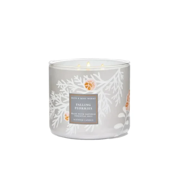 Bath & Body Works Falling Flurries Scented Candle Made With Natural Essential Oils