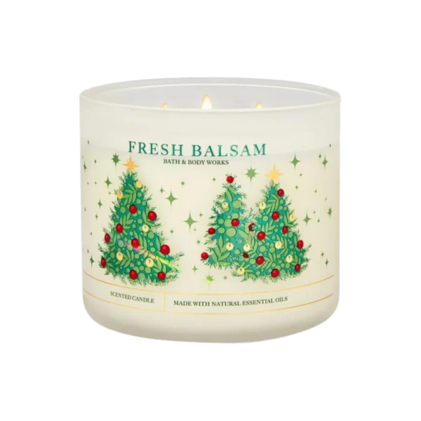 Bath & Body Works Fresh Balsam Scented Candle, Made With Natural Essential Oils Cool Balm