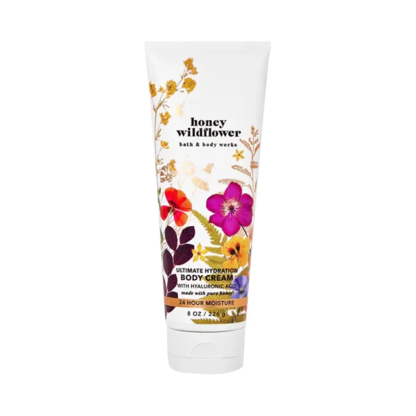 Bath & Body Works Honey Wildflower, Ultimate Hydration Body Cream, Pure Honey Essentials, 8 OZ (226g)