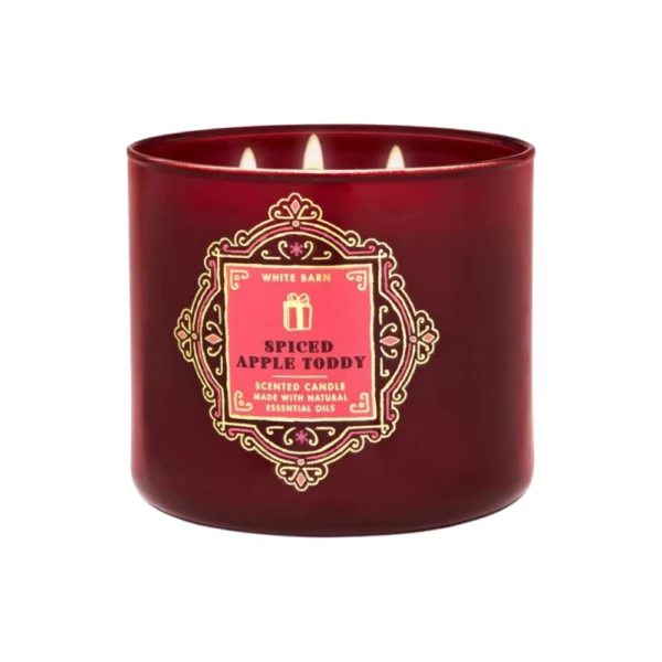 Bath & Body Works 3-Wick Candles Spiced Apple Toddy Scented Candle, Made With Natural Essential Oils