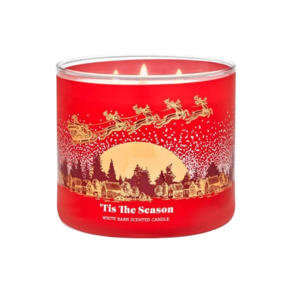 Bath & Body Works 3-Wick Candles Tis The Season White Barn Scented Candle