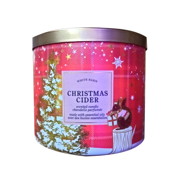 Bath & Body Works White Barn 3-Wick Candles Christmas Cider Scented Candle, Candelle Parfumee