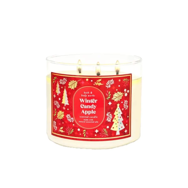 Bath & Body Works 3-Wick Candles Winter Candy Apple Scented Candle Made With Natural Essential Oils