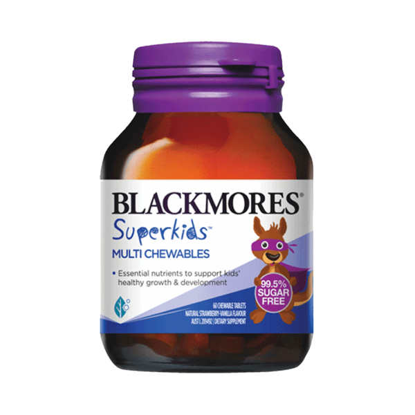 Blackmores Superkids Multi Chewables, For Healthy Growth And Development Of Kids, 60 Chewable Tablets