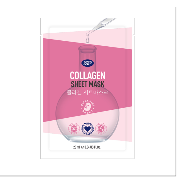 Boots Collagen Sheet Mask Ultra Fine Sheet 0.84 Us Fl Oz