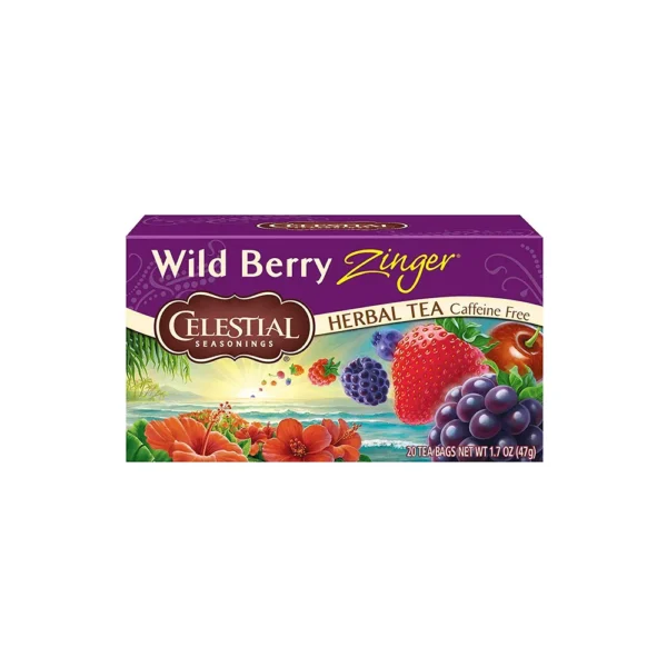 Celestial Seasonings, Herbal Tea, Caffeine Free, Wild Berry Zinger, 20 Tea Bags, 1.7 oz (47 g)