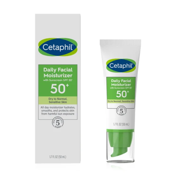 Cetaphil Daily Facial Moisturizer, With Sunscreen SPF 50+1.7 Fl Oz (50ml)