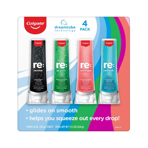 Colgate Re Repair Anticavity Fluoride Toothpastes Dreamtube Technology Pack Of 4 NET WT 15.2 OZ (428g)