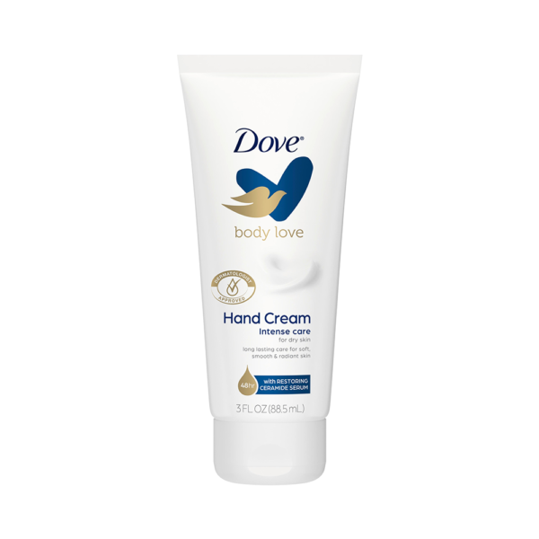 Dove Body Love, Hand Cream Intense Care, For Dry Skin, Restoring Ceramide Serum, 3 FL.OZ (88.5ml)