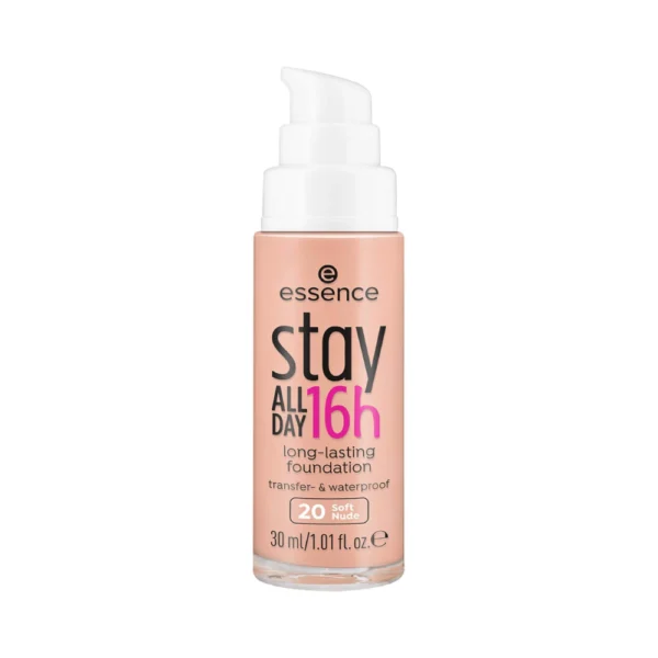 Essence Stay All Day 16h Waterproof Foundation Shade 20 Soft Nude 30 Ml