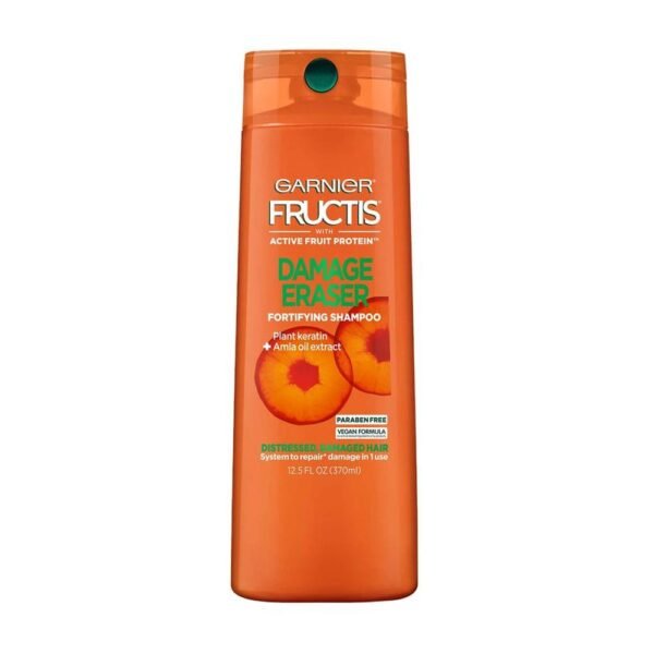 Garnier Fructis Damage Eraser Fortifying Shampoo Plant Keratin + Amla Oil Extract, 12.5 FL.OZ (370ml)