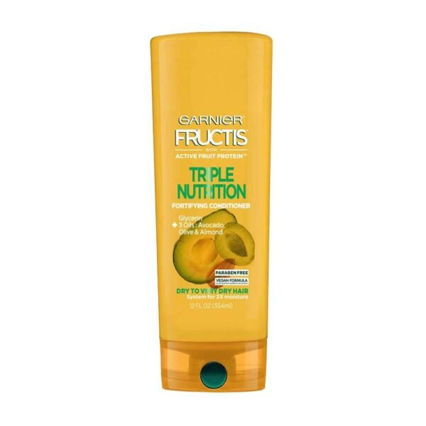 Garnier Fructis Triple Nutrition Fortifying Conditioner with Glycerin + 3 Oils: Avocado, Olive & Almond 12 fl oz.