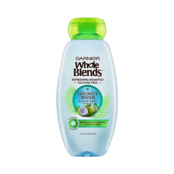 Garnier Whole Blends Refreshing Shampoo, Silicone Free, Coconut Water & Aloe Vera Extracts, 12.5 FL.OZ (370ml)