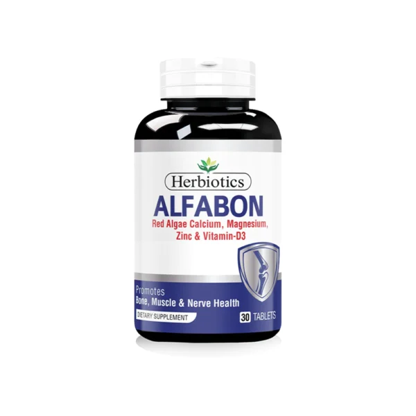 Herbiotics Alfabon Red Algae Calcium Magnesium Zinc and Vitamin D3 30 Tablets