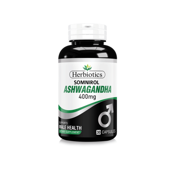 Herbiotics Somnirol Ashwagandha 400 mg, Supports Male Health, 30 Capsules