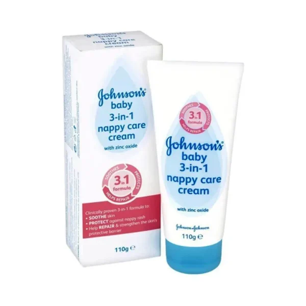 Johnsons Baby 3 IN 1 Nappy Care Cream With Zinc Oxide 110g