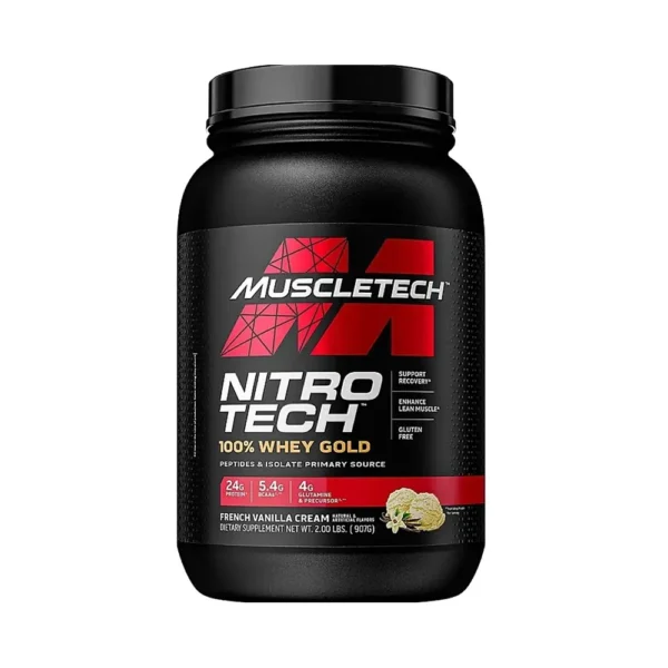 Muscletech Nitro Tech 100% Whey Gold Ultra-Pure Whey Formula French Vanilla Cream 2 LB 970g