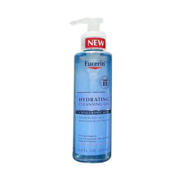 Eucerin Hydrating Cleansing + Hyaluronic Acid Suitable for Daily Use to Remove Makeup And Impurities 6.8 fl Oz