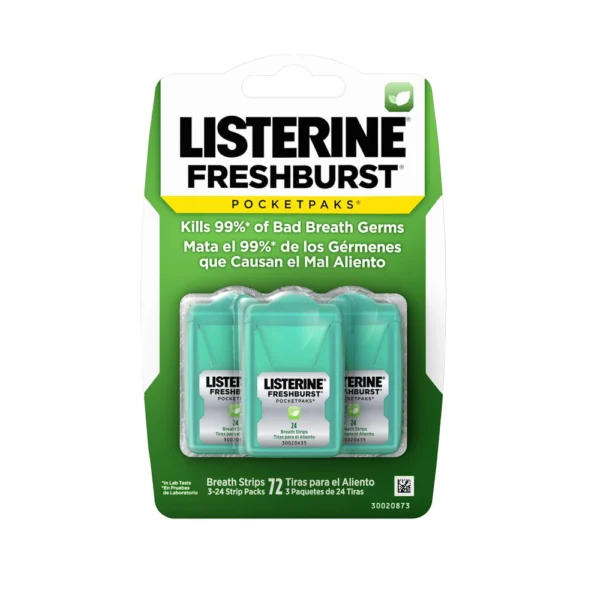 Listerine Freshburst Pocketpaks Breath Freshener Strips 3 X 24 Strips