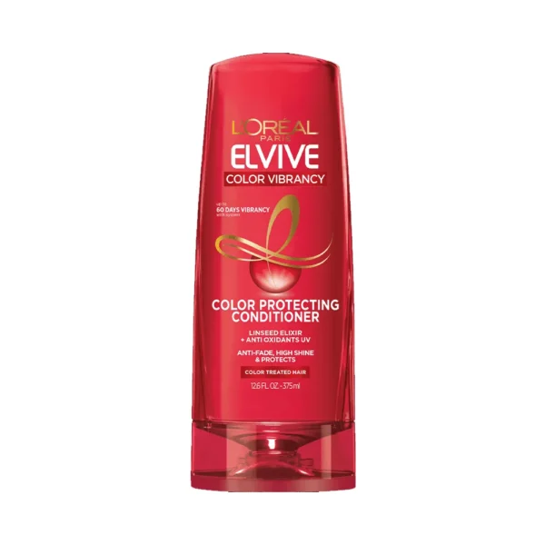 Loreal Paris Elvive Color Vibrancy, Color Protecting Conditioner, Linseed Elixir & Anti Oxidants UV, For Color Treated Hair, 12.6 FL. OZ (375ml)