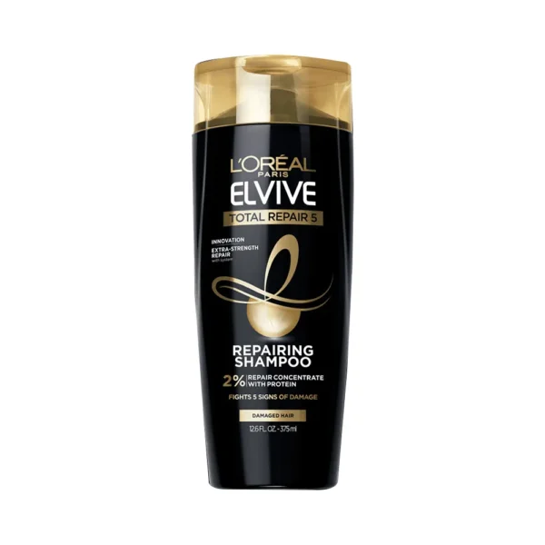 Loreal Paris Elvive Total Repair 5 Repairing Shampoo, Innovation, Fight 5 Signs Of Damage, For Damage Hair, 12.6 FL.OZ (375ml)