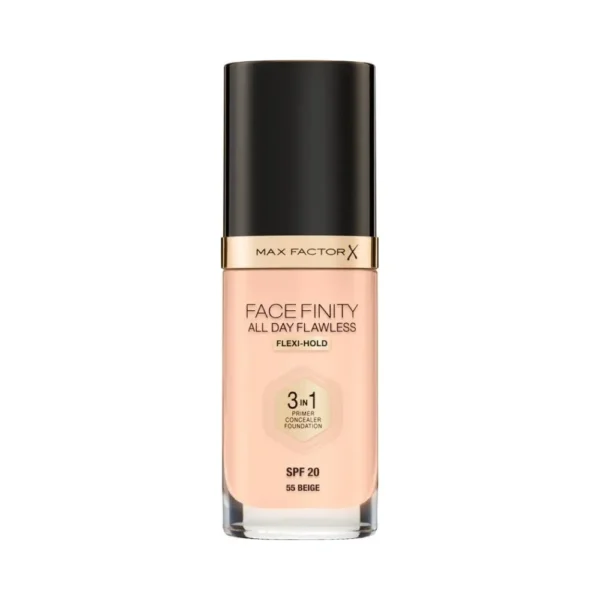 Max Factor Facefinity All Day Flawless 3in1 Liquid Foundation 055 Beige