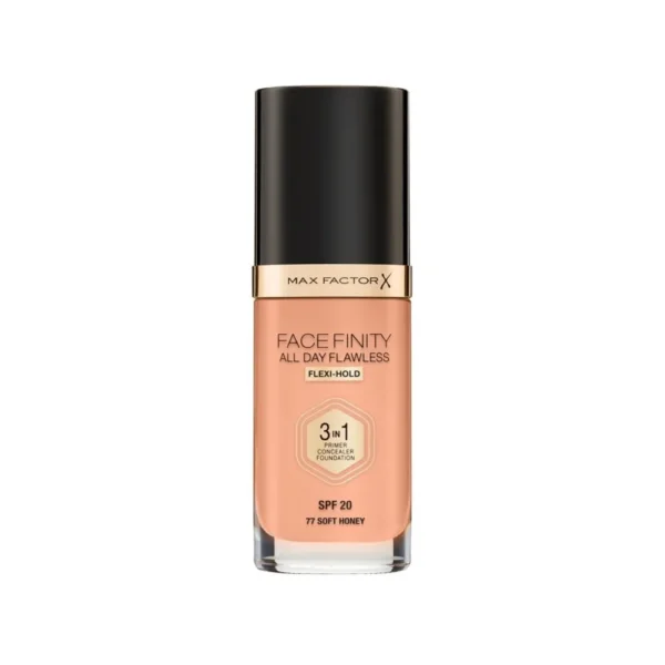 Max Factor Facefinity All Day Flawless 3in1 Liquid Foundation Honey 77