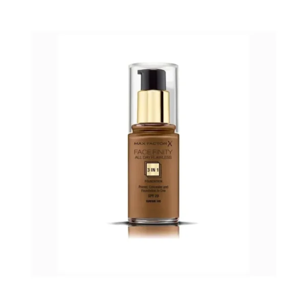 Max Factor Facefinity All Day Flawless 3in1 Liquid Foundation Sun Tan 100