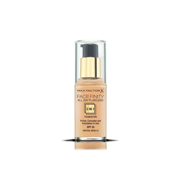 Facefinity All Day Flawless, Liquid Foundation, 3in1, 033 Crystal Beige, 30 ml