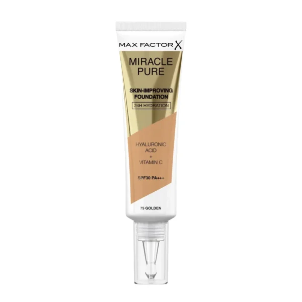 Max Factor Miracle Pure Skin Improving Foundation 24H Hydration 75 Golden