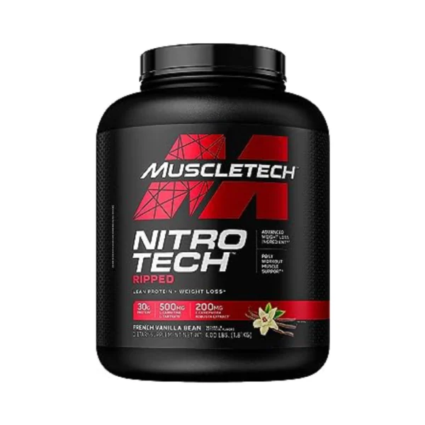 Muscle Tech Nitro Tech Ripped Lean Protein + Weight Loss Formula French Vanilla 4.0lbs (1.81Kg)