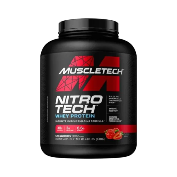 Muscle Tech Nitro Tech Ripped Lean Protein + Weight Loss Formula Strawberry 4.0lbs (1.81Kg)