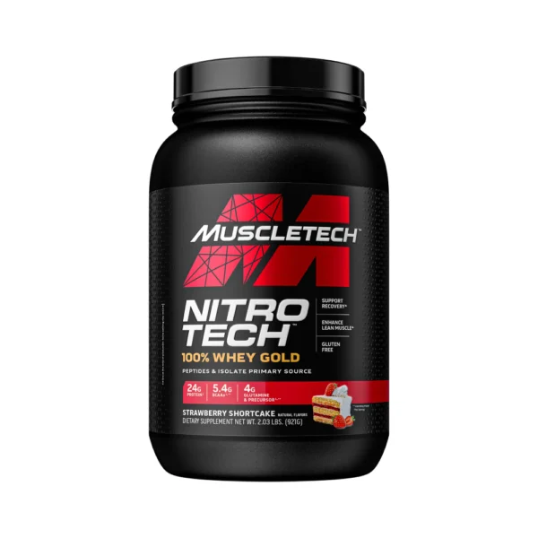 MuscleTech, Nitro Tech, 100% Whey Gold, Strawberry Shortcake, 2.03 lbs (921 g)