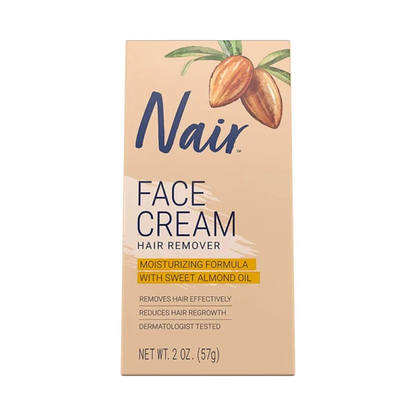 Nair Face Cream Hair Remover Moisturizing Formula With Sweet Almond Oil 2 oz (57g)