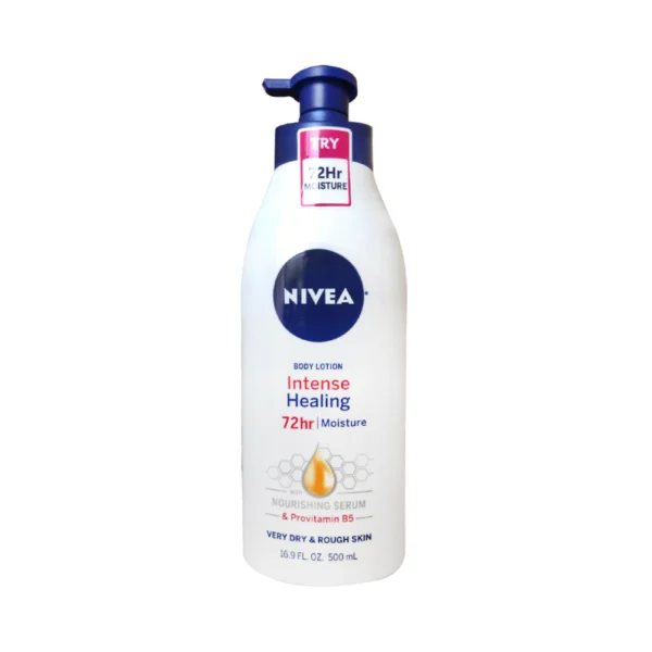 Nivea Intense Healing Body Lotion, 72 Hour Moisture for Very Dry And Rough Skin, 16.9 Fl Oz (500ml)