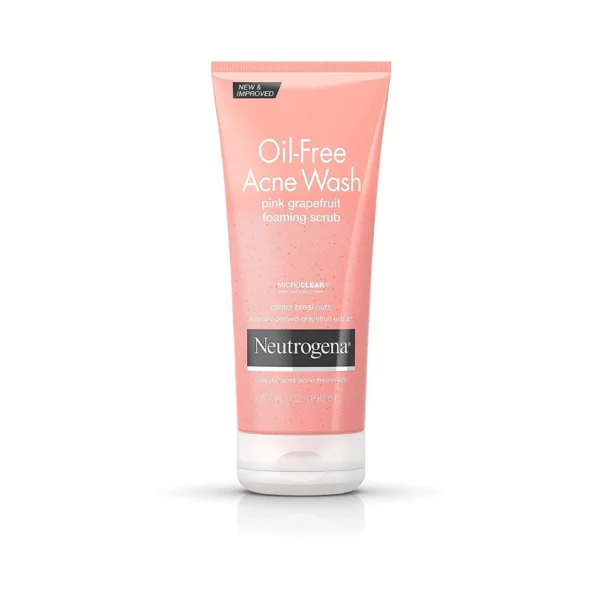 Neutrogena Oil-Free Acne Wash Scrub, Pink Grapefruit (198ML)