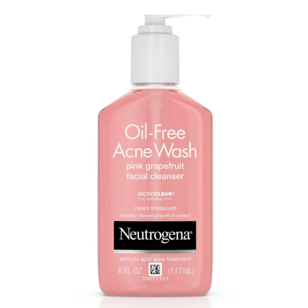Neutrogena Oil-Free Acne Wash Pink Grapefruit Facial Cleanser, 6 fl. Oz (177ml)
