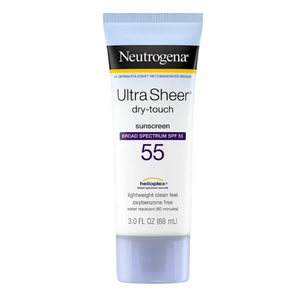 Neutrogena Ultra Sheer Dry-Touch Sunscreen with SPF 55 (light weight clean feel oxybenzone) , 3 fl. Oz.